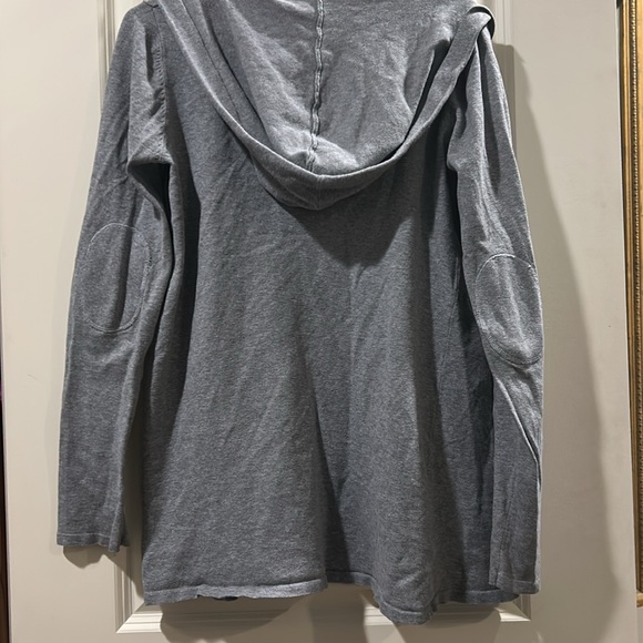 Sweet Romeo open cardigan sweater w/ hood/detail elbow patchwork Size M grey - Picture 1 of 6